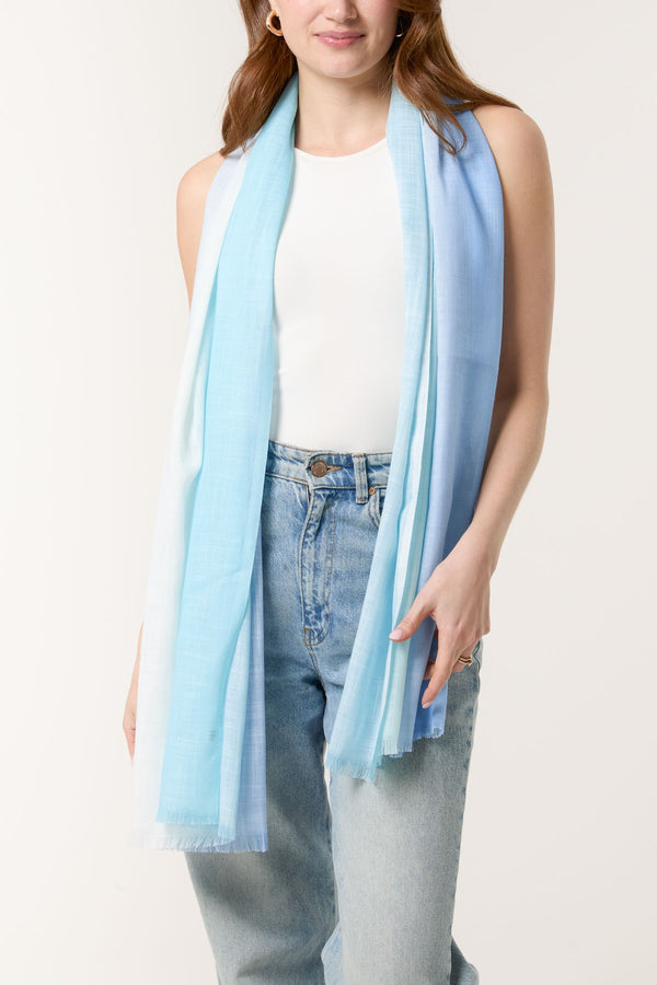 qed london Gradient Blue Colour Scarf