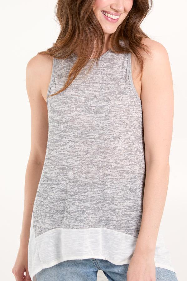 Qed London Grey Contrast Jersey Vest