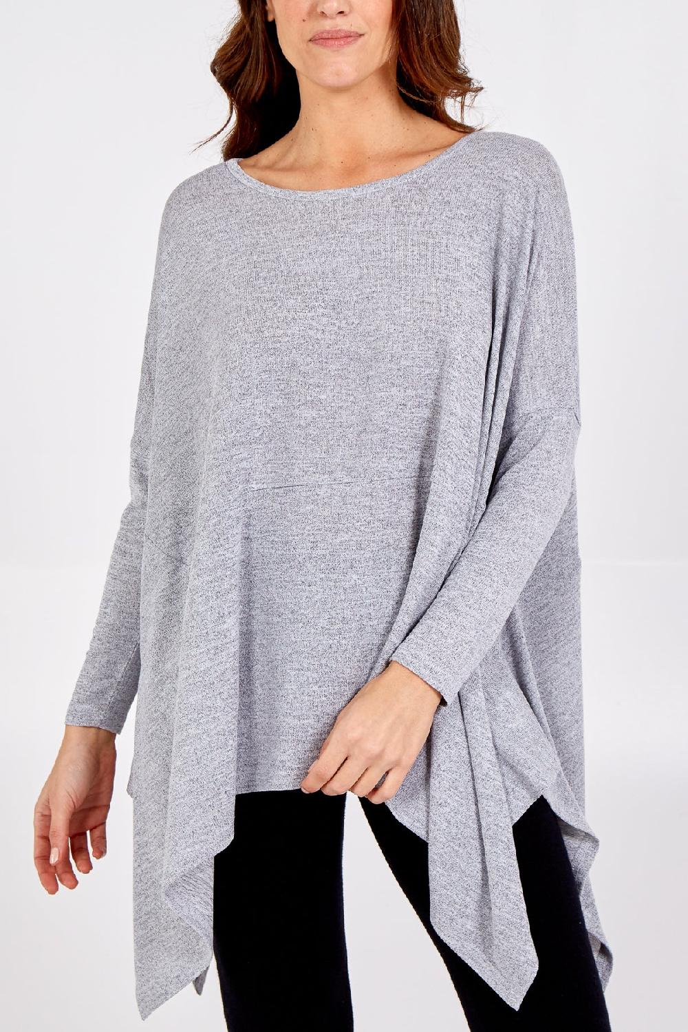 Qed London Hanky Hem Popper Fabric Top