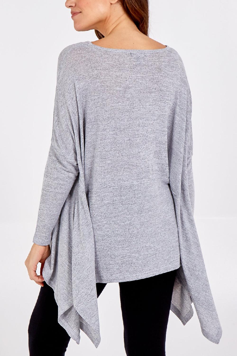 Qed London Hanky Hem Popper Fabric Top