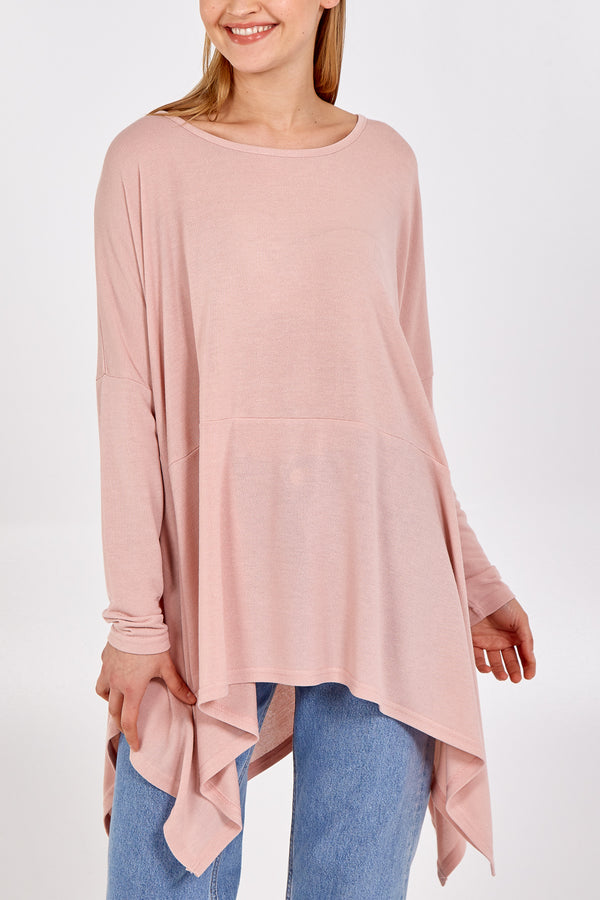 qed london Hanky Hem Popper Fabric Top