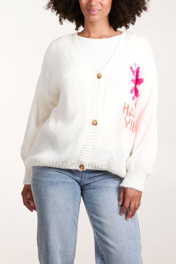 Qed London 'Happy Vibes' Flower Cardigan