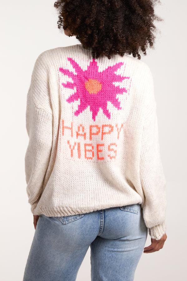 Qed London 'Happy Vibes' Flower Cardigan