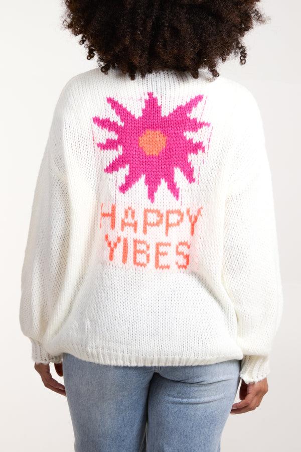 qed london 'Happy Vibes' Flower Cardigan