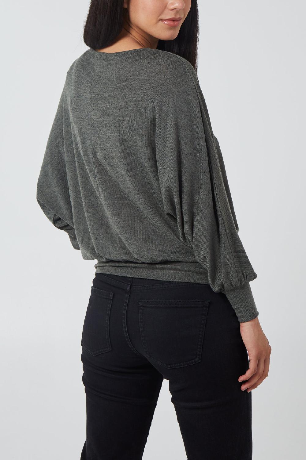 Qed London Heart Animal Batwing Top