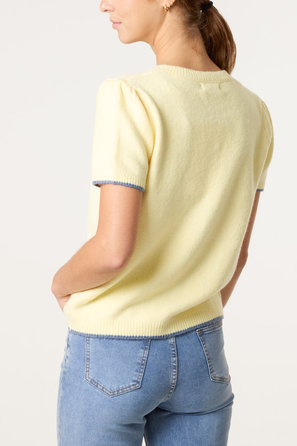 Qed London Heart Design & Button Knit Cardigan