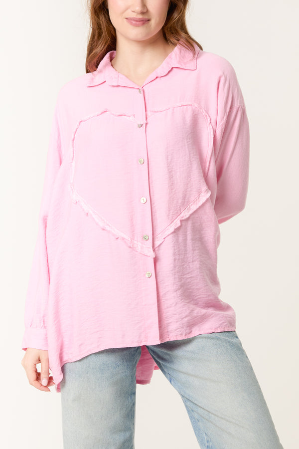 qed london Heart Placement Long Sleeve Shirt