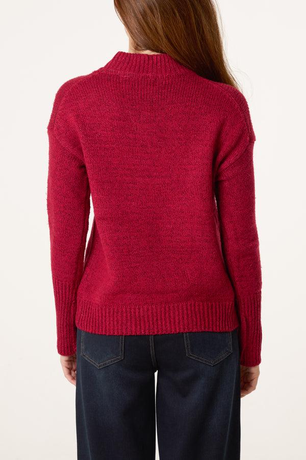 Qed London High Crew Neck Knit Jumper