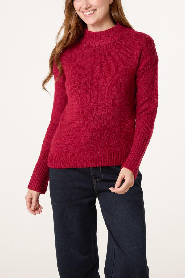 qed london High Crew Neck Knit Jumper