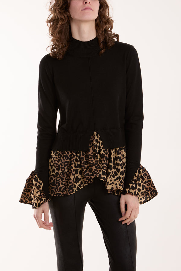 qed london High Neck 2 In 1 Long Sleeve Jumper