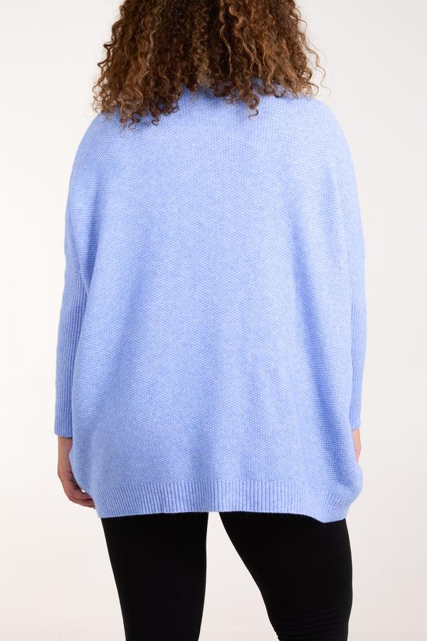 Qed London High Neck Batwing Texture Jumper