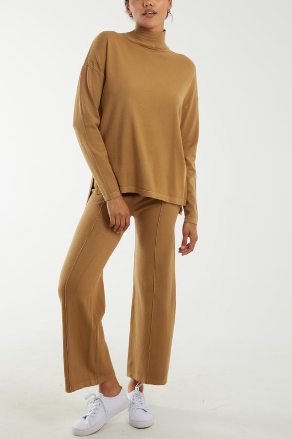 qed london High Neck Jumper & Wide Leg Lounge Set