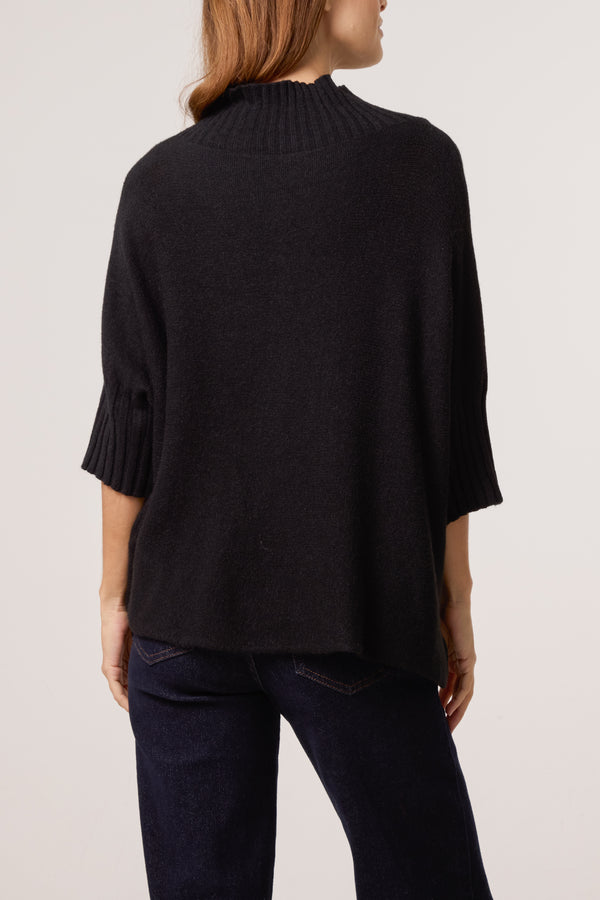 Qed London High Neck Short Sleeve Jumper