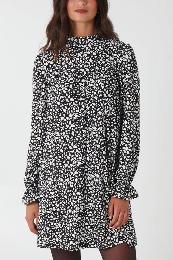 Qed London High Neck Smock Dress