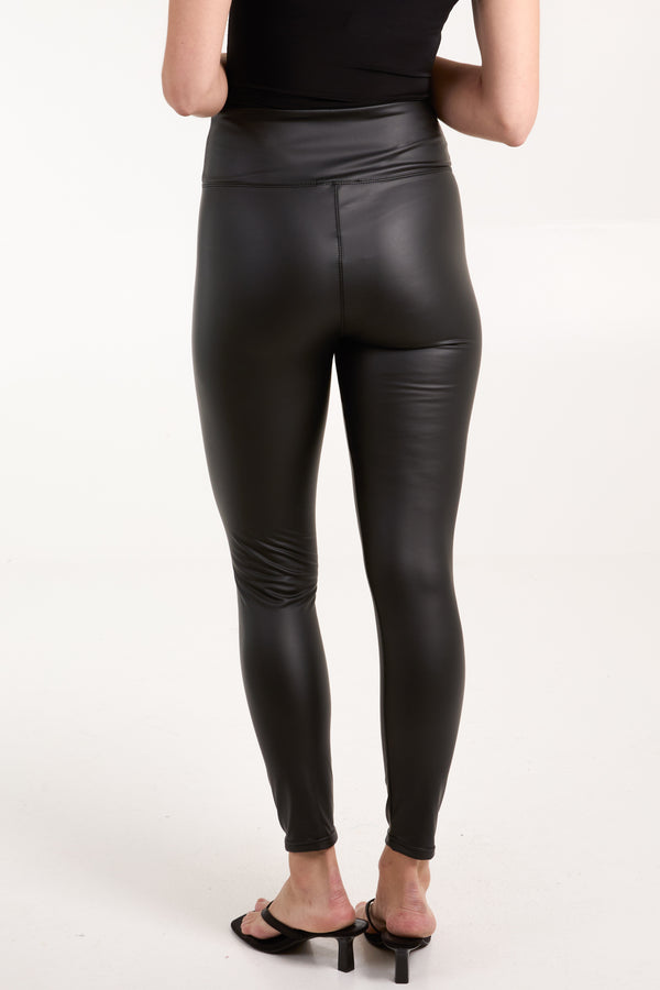 Qed London High Waist PU Leggings