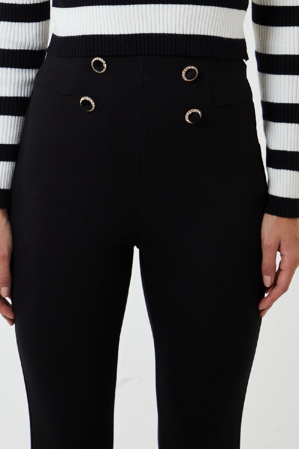 Qed London High Waisted Button Front Legging
