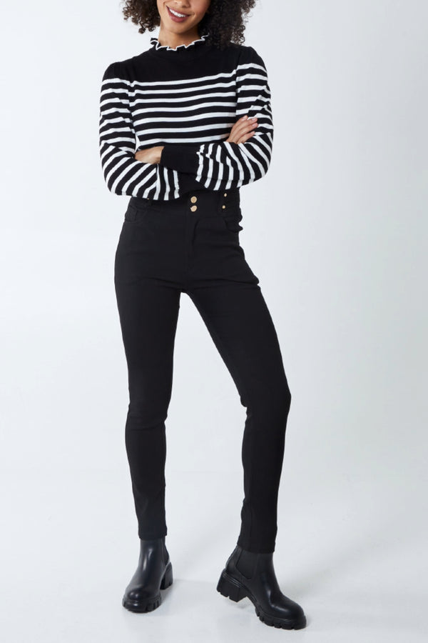 Qed London High Waisted Stretch Denim Skinny Jeans