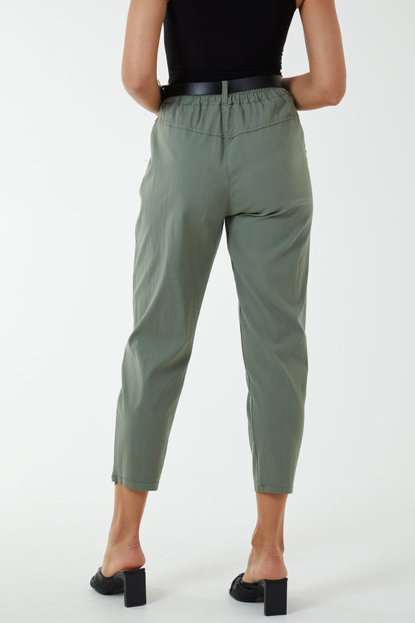 Qed London High Waisted Trousers With Belt