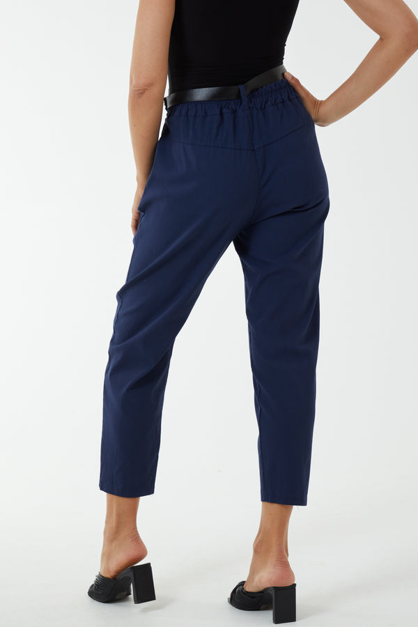 Qed London High Waisted Trousers With Belt