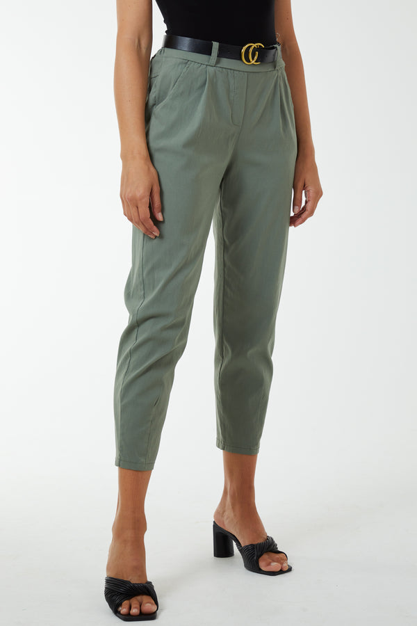 qed london High Waisted Trousers with Belt