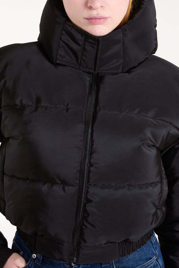 Qed London Hooded Cropped Puffer Jacket