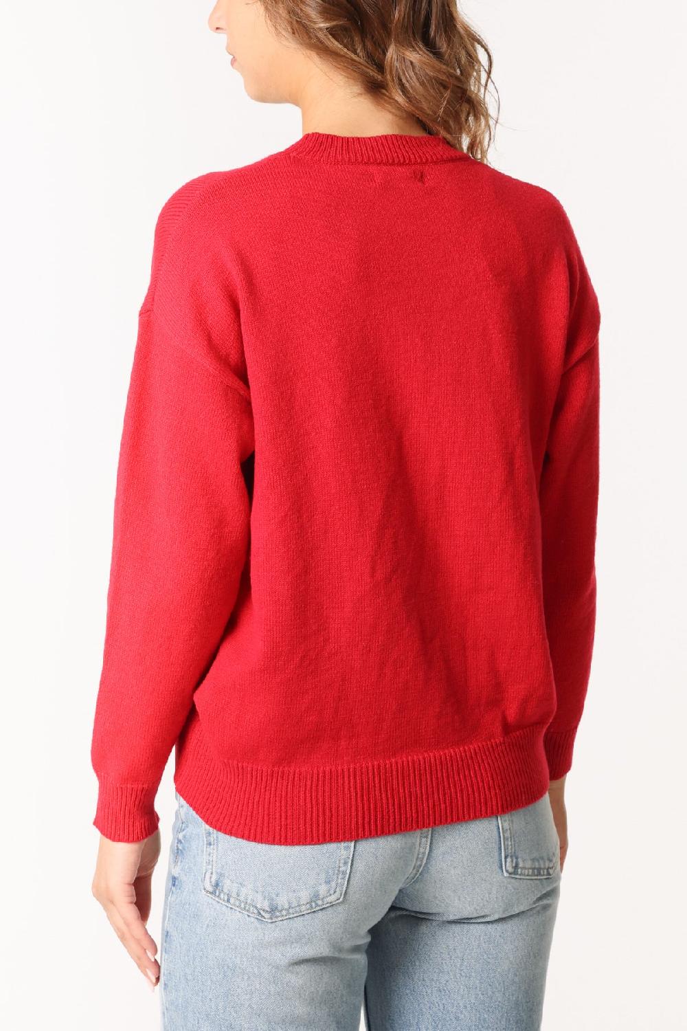 Qed London Jacquard Crew Neck Bear Jumper