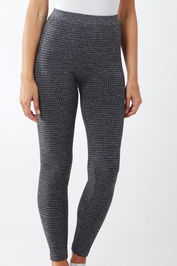 qed london Jacquard Fleece Lined Leggings