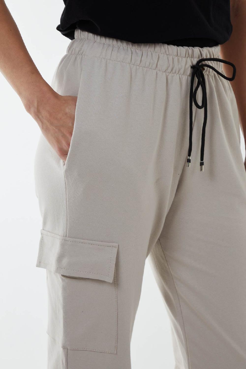 Qed London Jersey Cotton Blend Cargo Trousers