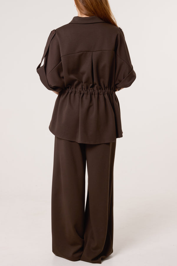 Qed London Jersey Safari Shirt & Trousers Set