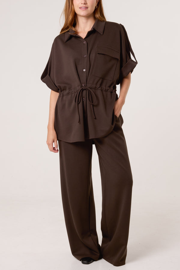 qed london Jersey Safari Shirt & Trousers Set