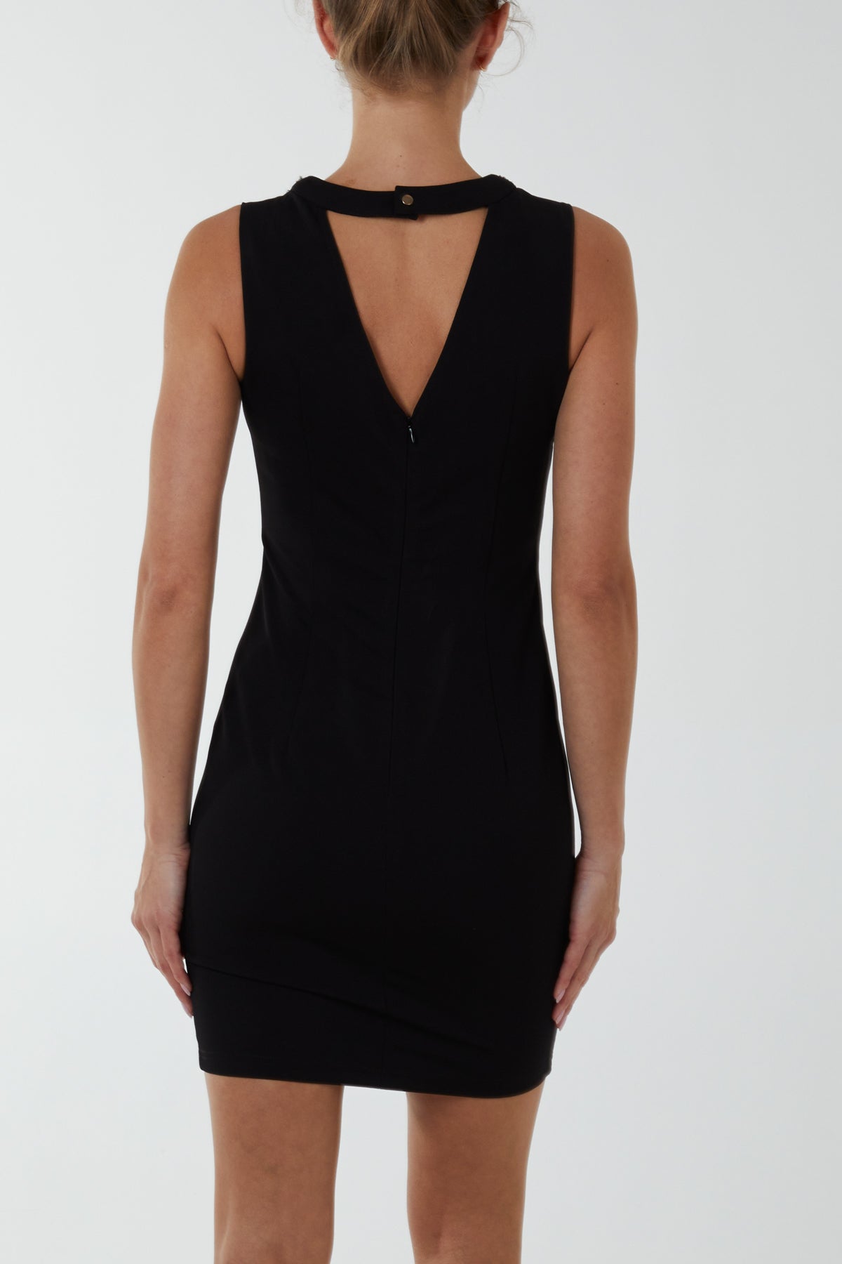 Qed London Jewelled Neck Bodycon Mini Dress