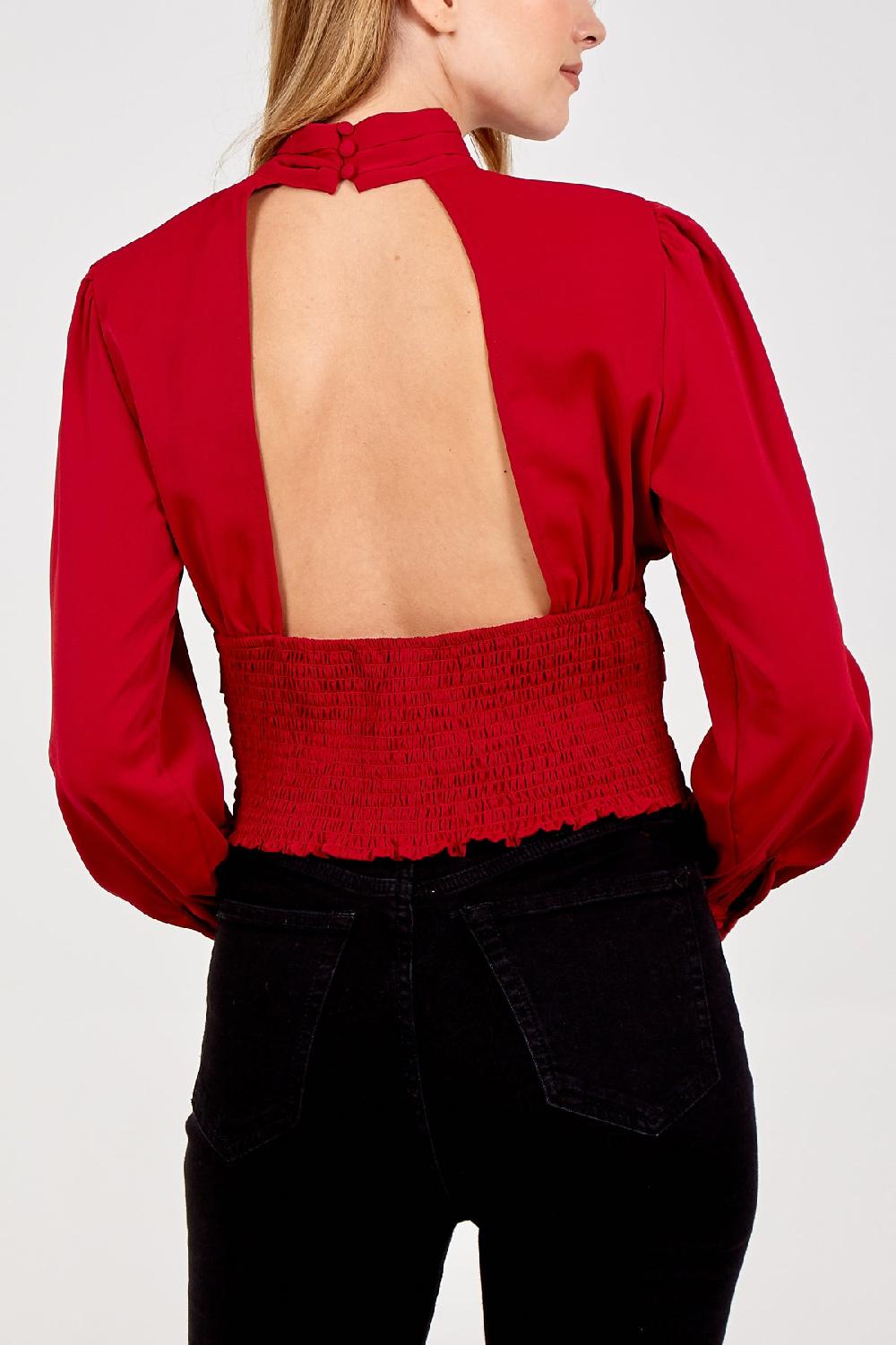 Qed London Keyhole Long Sleeve Top
