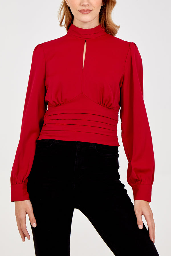 qed london Keyhole Long Sleeve Top