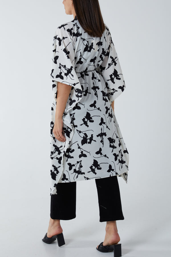 Qed London Kimono Midi With Satin Bands