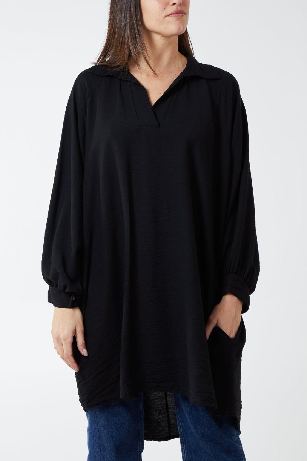Qed London Kiwi Collar Shirt Tunic