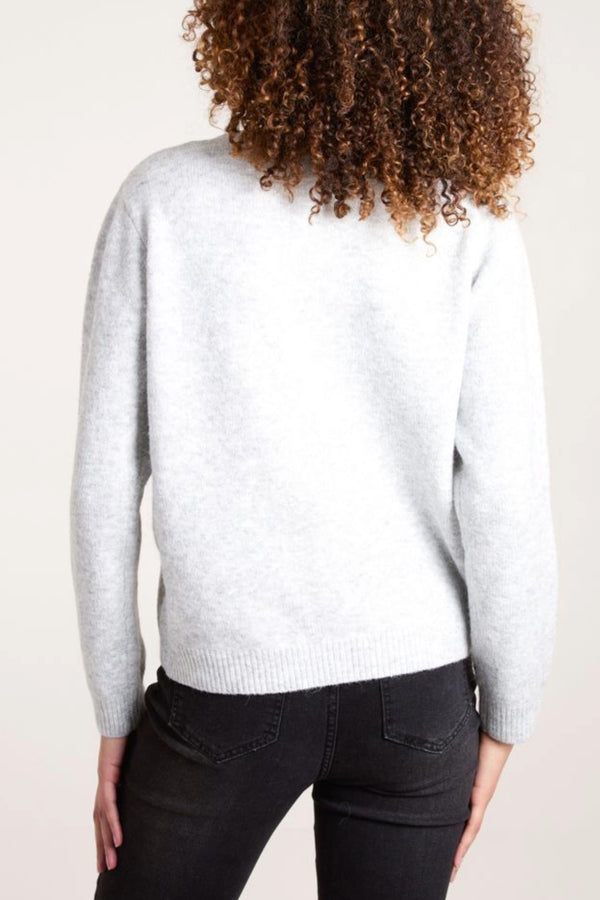 Qed London Knit Corsage Flower Jumper