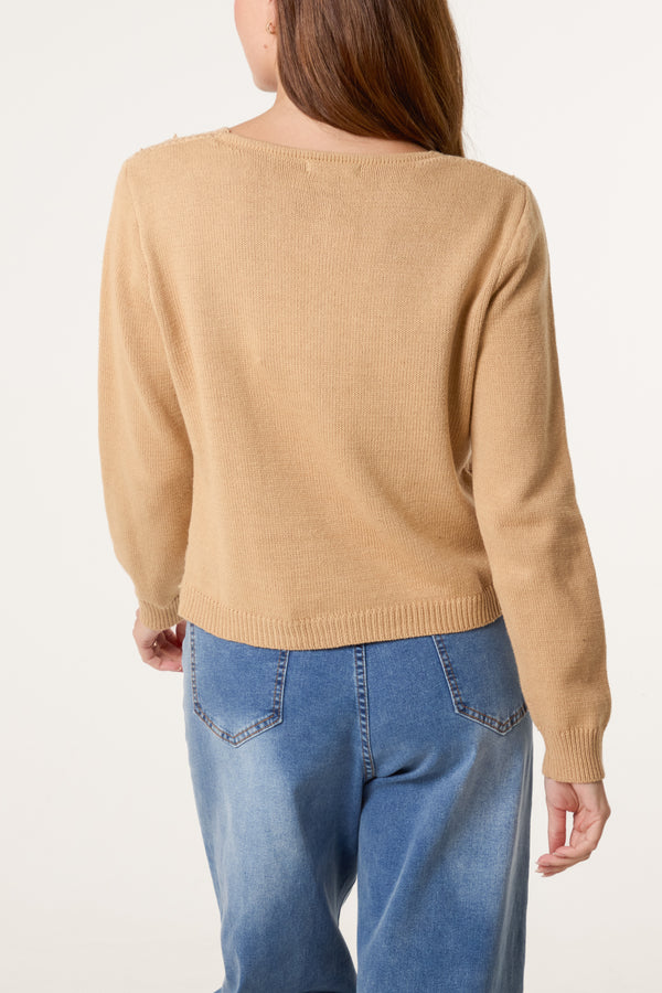 Qed London Knit Crochet Circles Cardigan