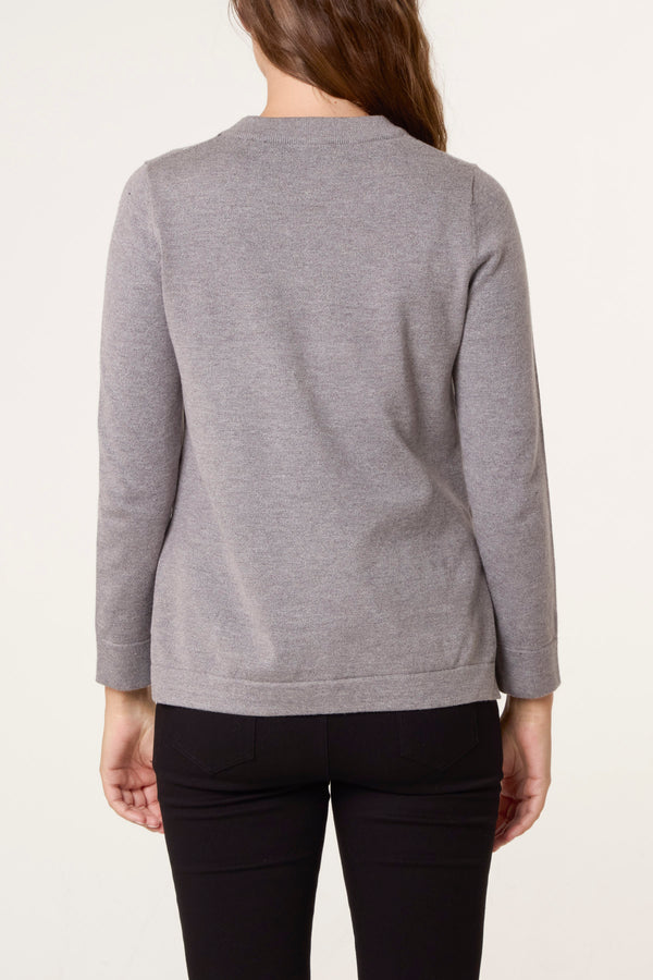 Qed London Knit Round Neck Jumper