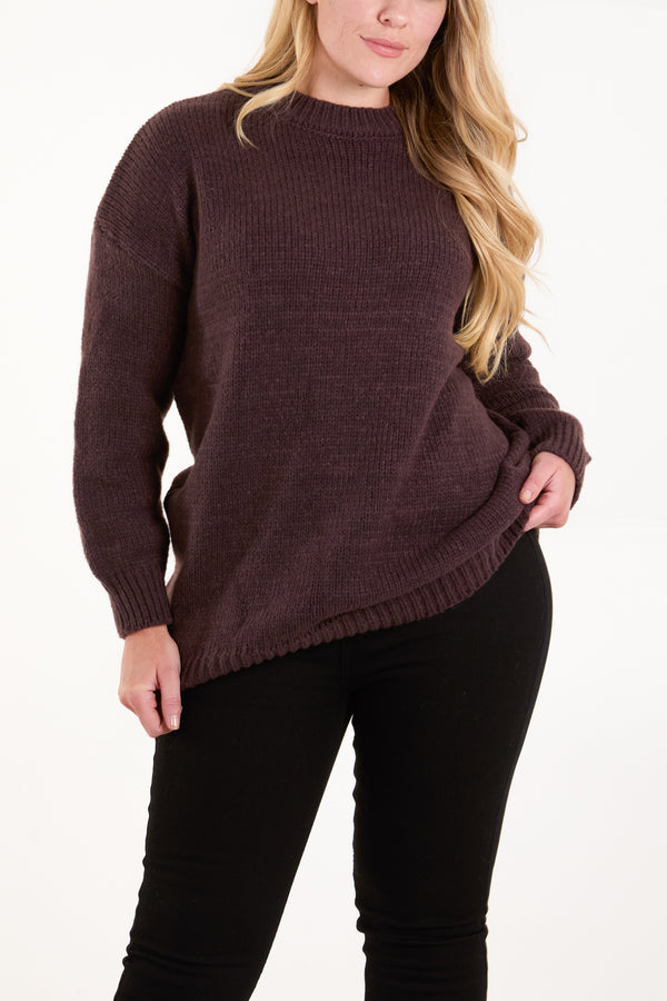 qed london Knitted Crew Neck Jumper
