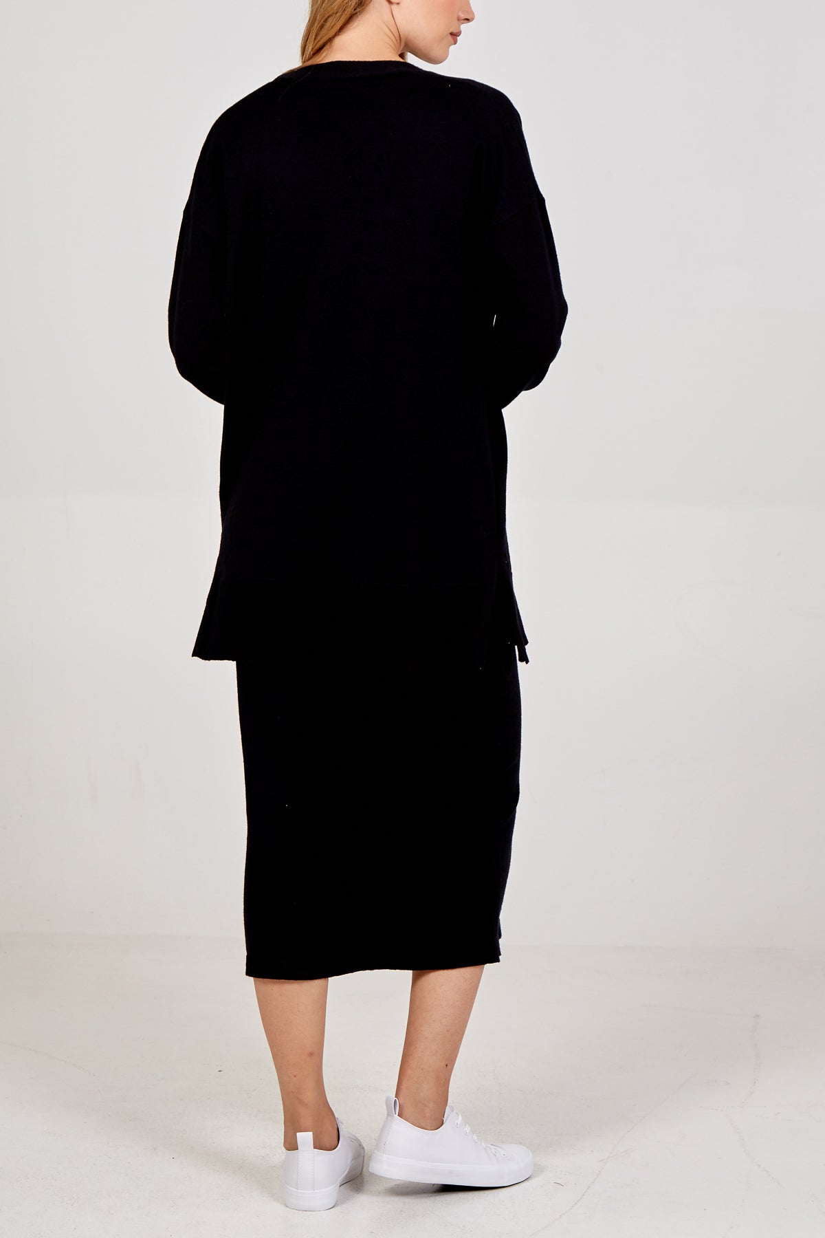 Qed London Knitted Midi Dress & Cardigan Set