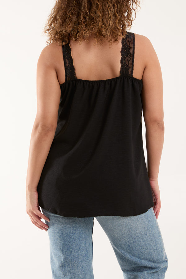 Qed London Lace Cami V Neck Top