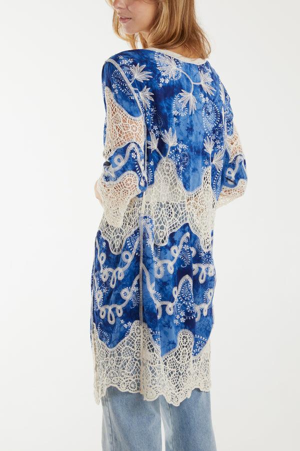 Qed London Lace Crochet Detail Kimono