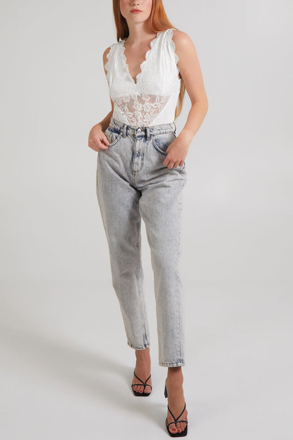 Qed London Lace Cross Back Bodysuit