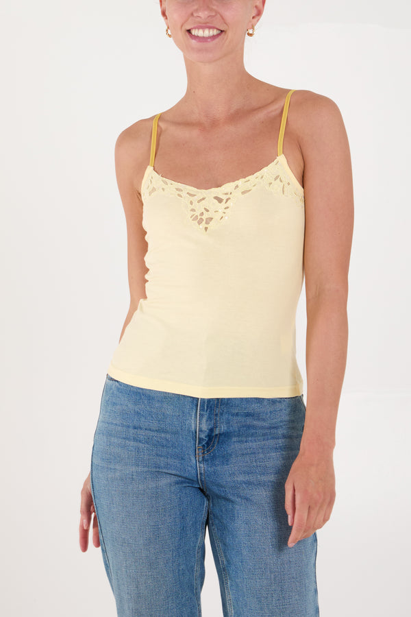 qed london Lace Neck Cami Vest