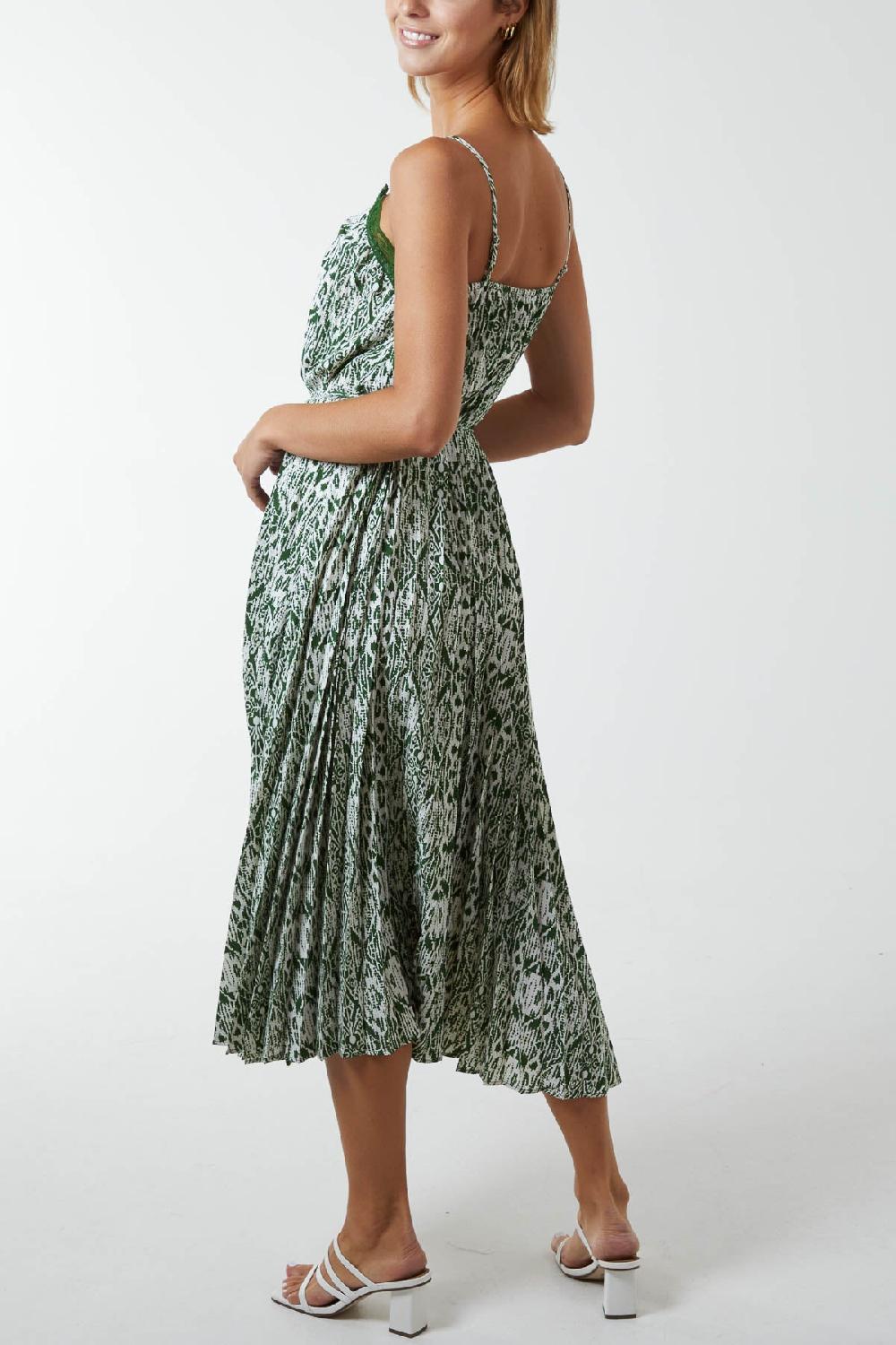 Qed London Lace Trim Aztec Printed Cami Dress