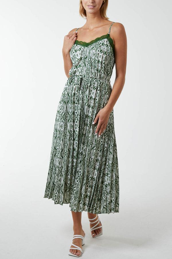 qed london Lace Trim Aztec Printed Cami Dress