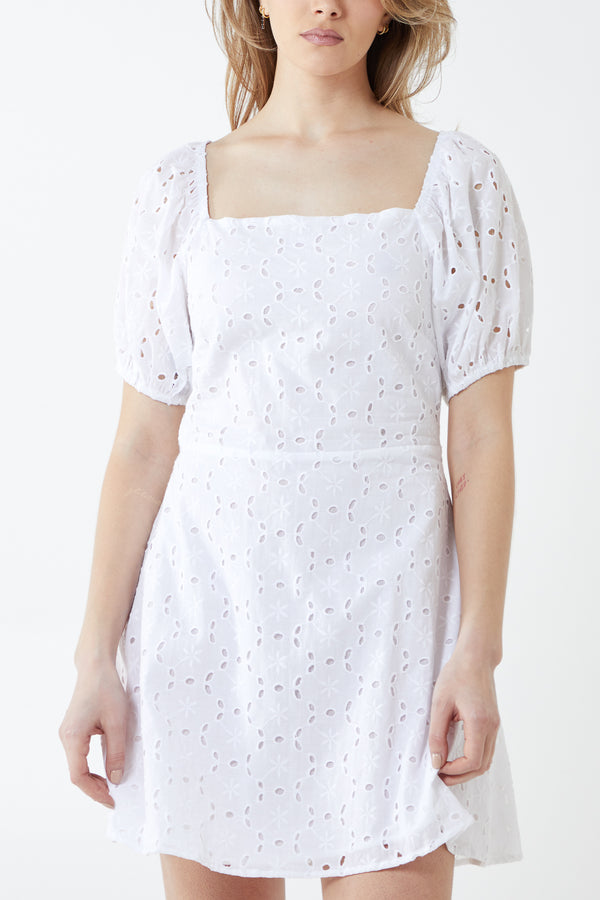 qed london Lace Up Back Mini Dress