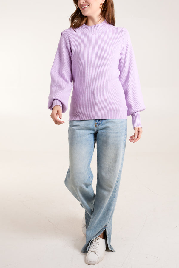 Qed London Lavender Soft Knit Round Neck Jumper