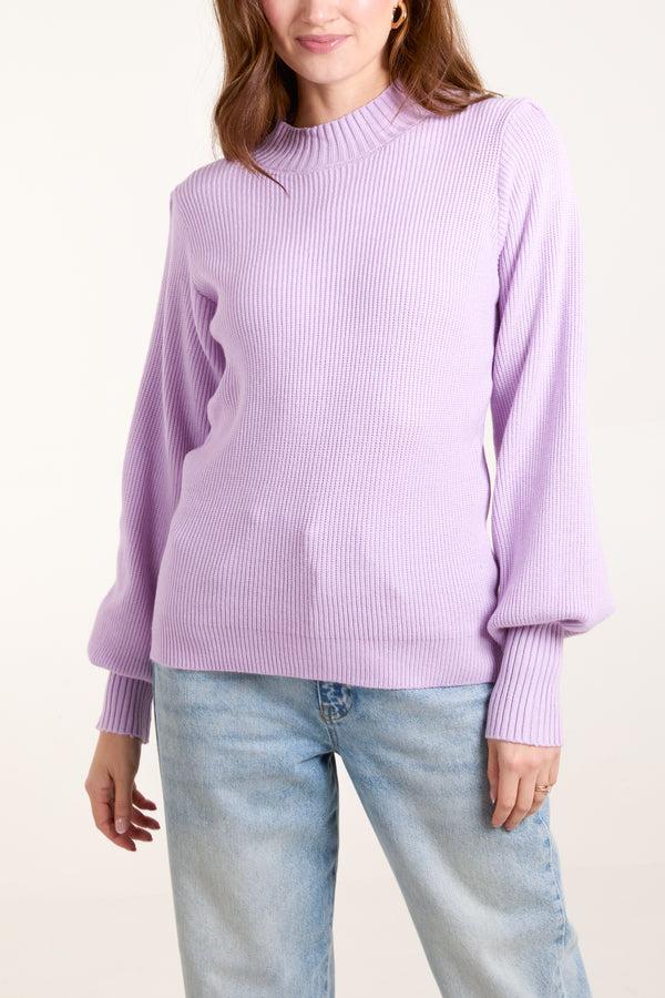 qed london Lavender Soft Knit Round Neck Jumper