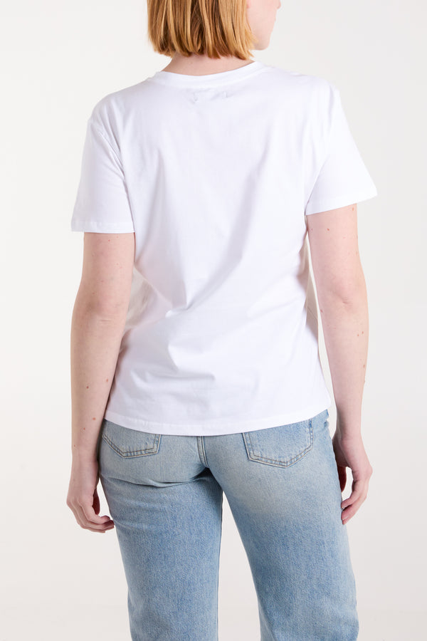 Qed London Leopard Bow Cherry Print T-Shirt